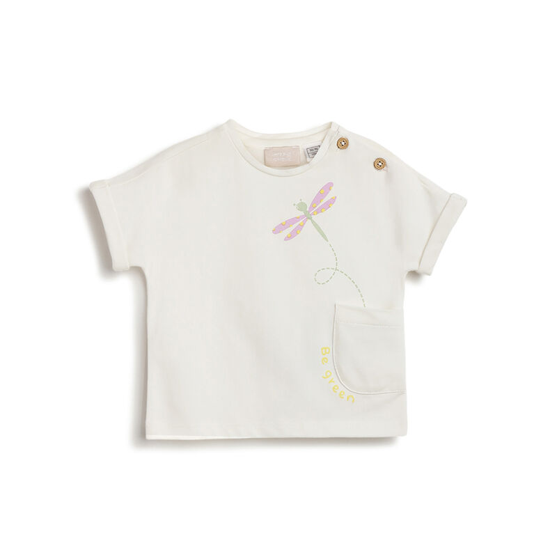 Girls White Printed Short Sleeve T-Shirt image number 0